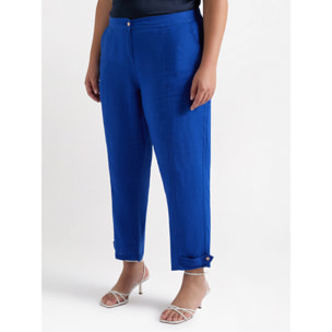 Fiorella Rubino - Pantaloni balloon in lino - Bluette