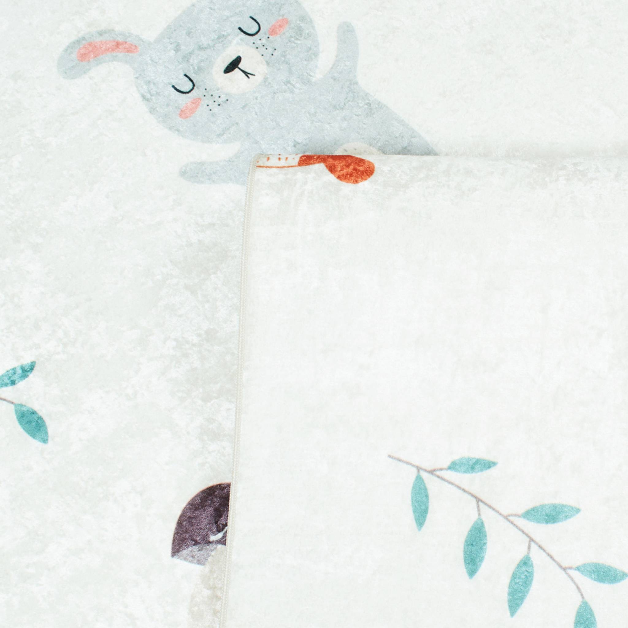 Tapis intérieur enfant blanc imprimé animaux RAVON