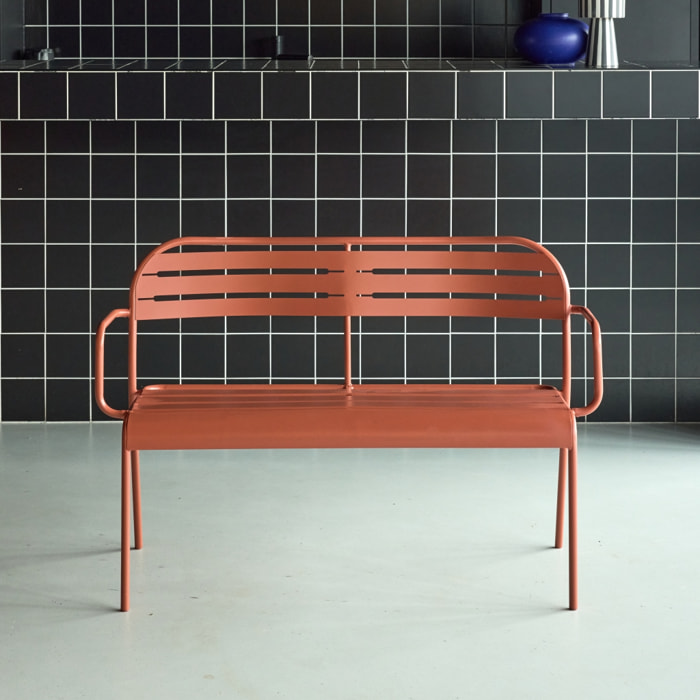 Banc extérieur 2 places acier AMÉLIA
