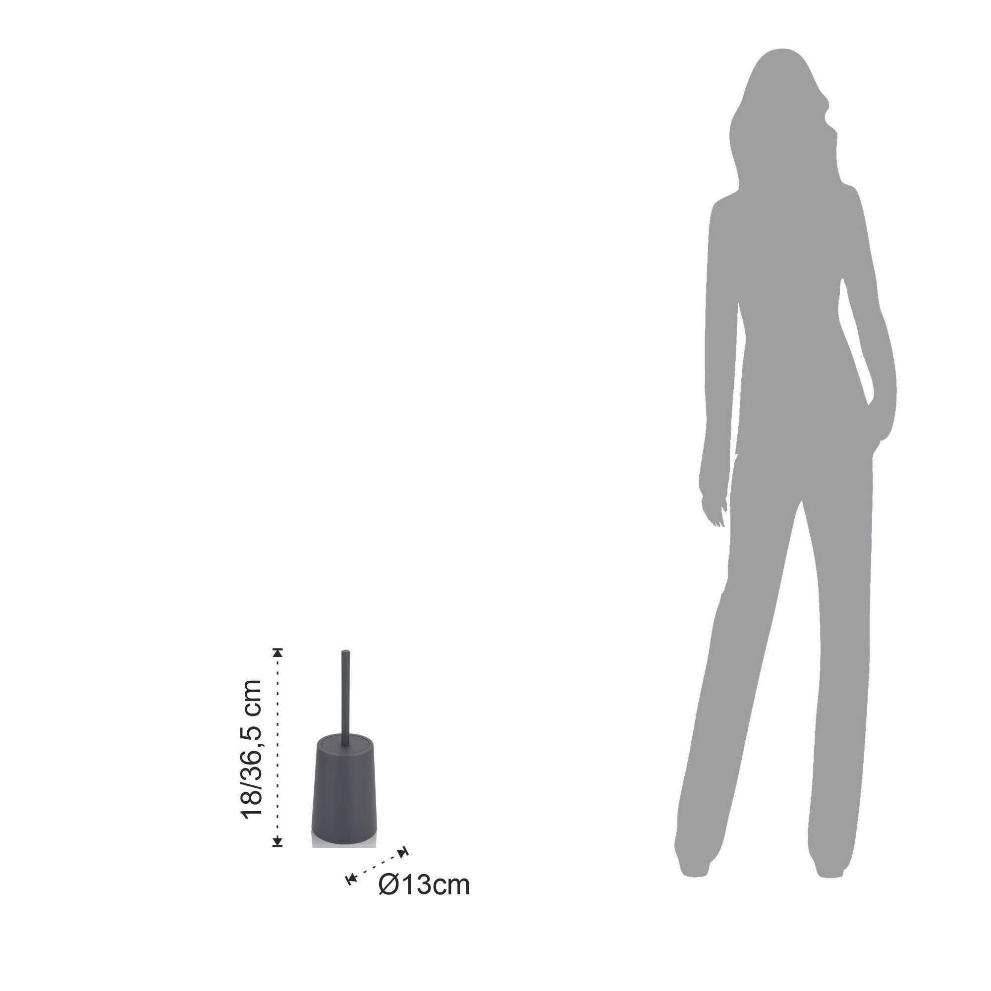 Brosse WC avec support Tomasucci CRIS, gris, 13 × 13 × 18 cm