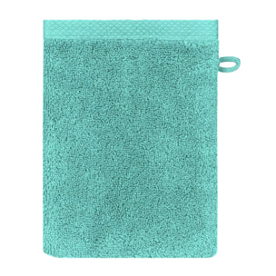 Gant de toilette pur coton 550 g/m² uni bleu Elea curacao