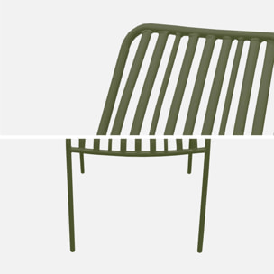 Lot de 2 chaises de jardin FLORIDA kaki empilable en acier. L 59 x P 47.5 x H 78 cm