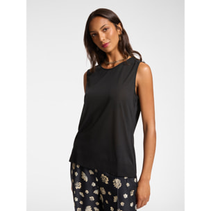 Elena Mirò - Parte superior con bordes acanalados - Negro