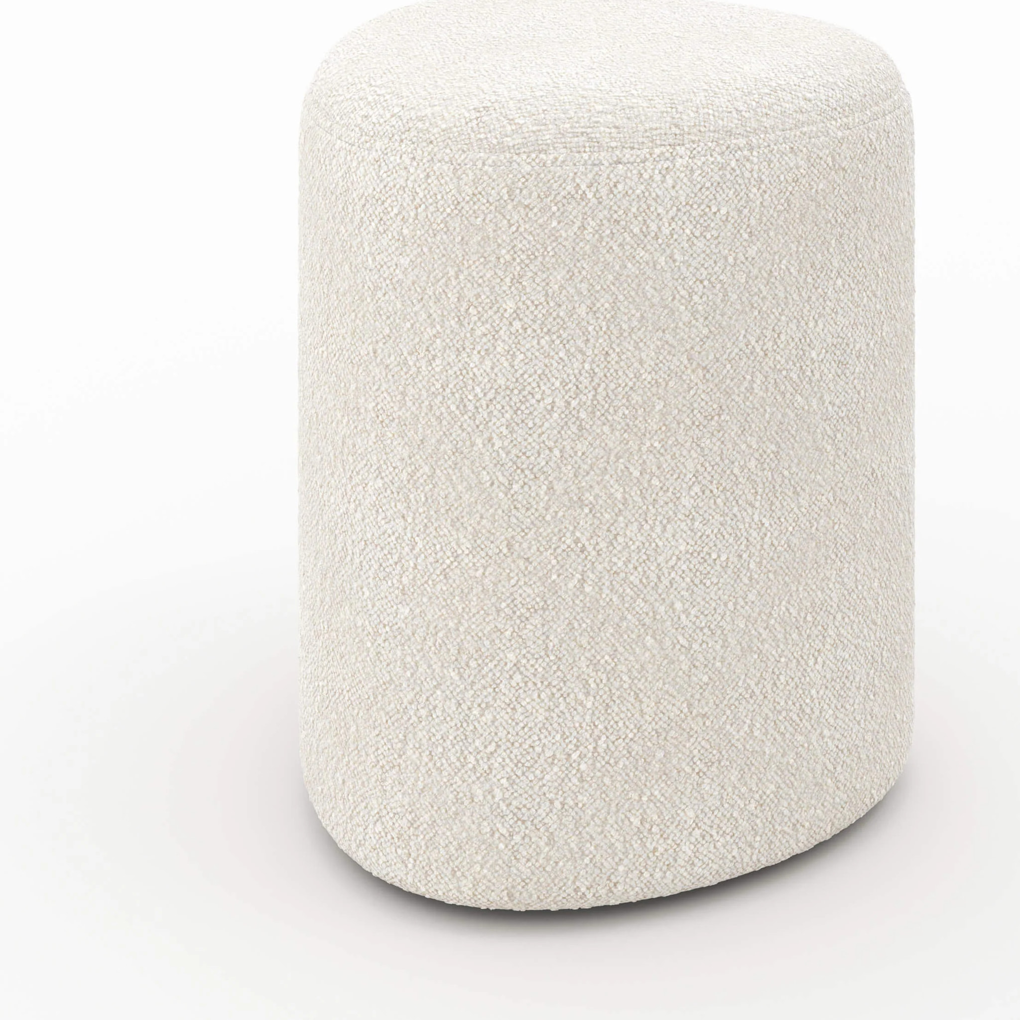 Pouf en tissu bouclé beige - Emmy