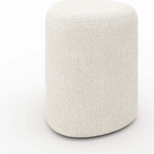 Pouf en tissu bouclé beige - Emmy