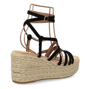 Sandalias de cuña de yute para mujer, diseño comodo y moderno con tiras cruzadas