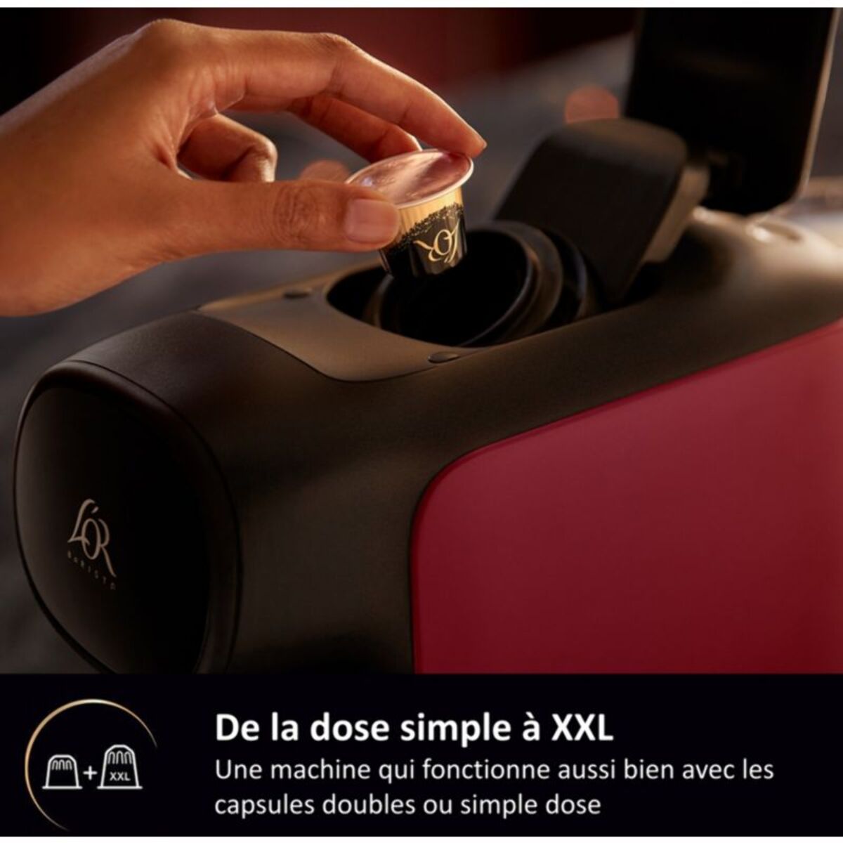 Cafetière à dosette PHILIPS LM9012/50 L'Or Barista Sublime Rouge, 19 bars