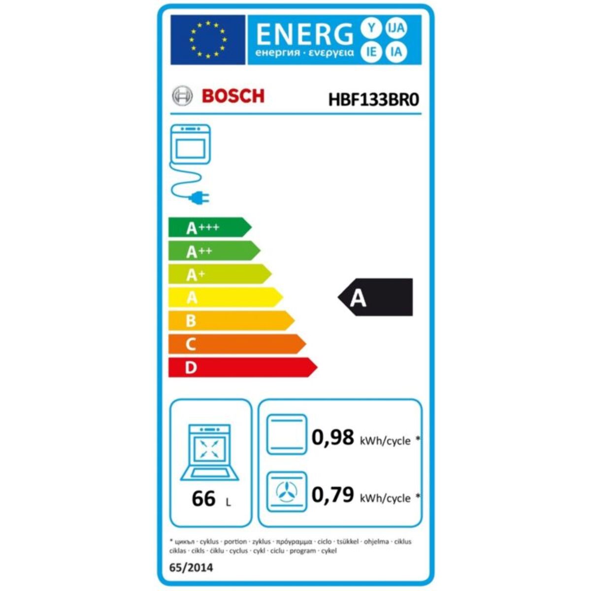 Four encastrable BOSCH HBF133BR0 - Catalyse - Chaleur pulsée - Série 2 HOTAIR 3D