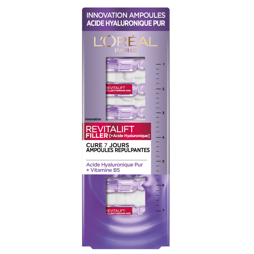 L'Oréal Paris Revitalift Filler Cure de 7 Ampoules Repulpantes à l'Acide Gyaluronique Pur 7x1ml