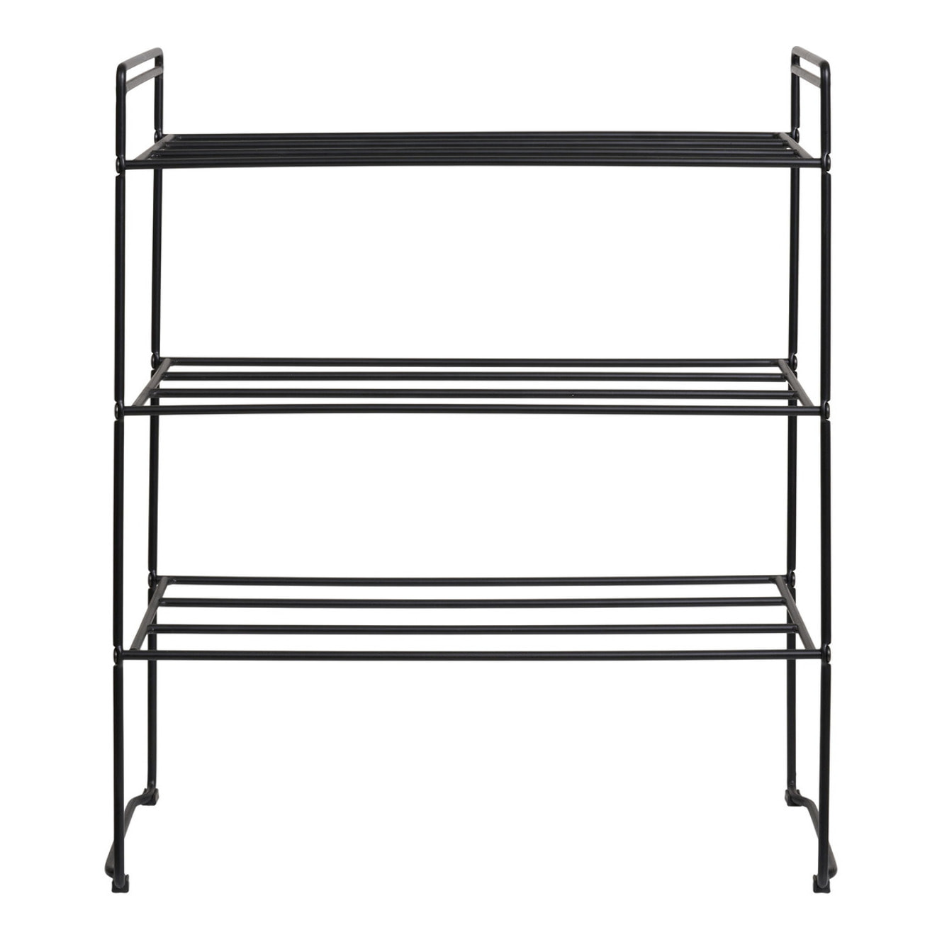 Scarpiera Swansea a 3 ripiani in acciaio nero 49,5×25×60 cm