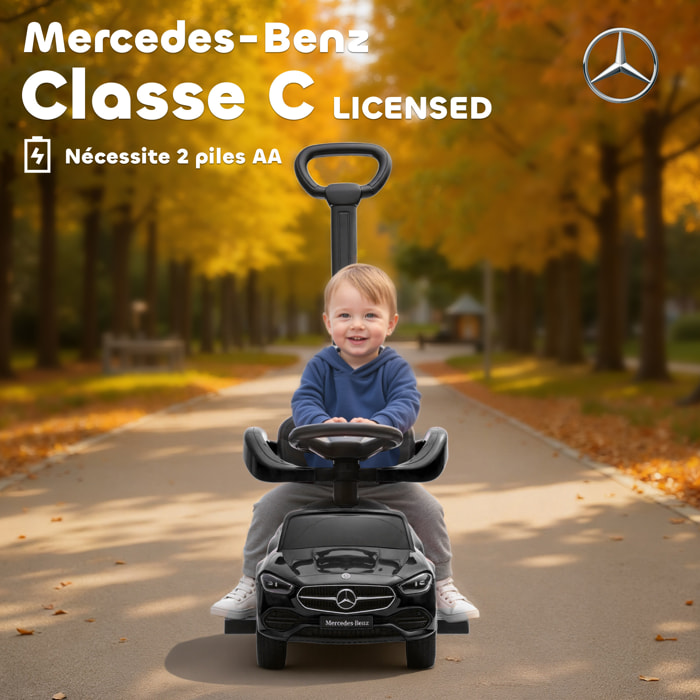 Porteur voiture enfant Mercedes-Benz classe C évolutif 18-36 mois effets sonores noir