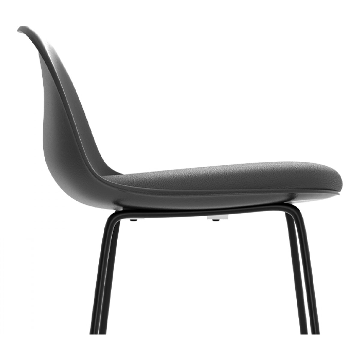 Lot de 2 chaises de bar noires 75 cm - Leni