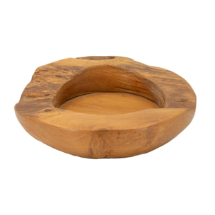 S/TASCHE ERUSI IN TEAK RIC. CM Ø 20X6 (PEZZI UNICI - NON RIP. IN SERIE)