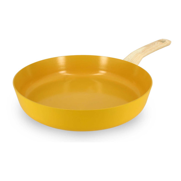 Poêle en aluminium 28cm jaune - compatible induction COLORAMA