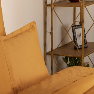 Taie d oreiller "Carina" coton 63x63cm jaune cumin