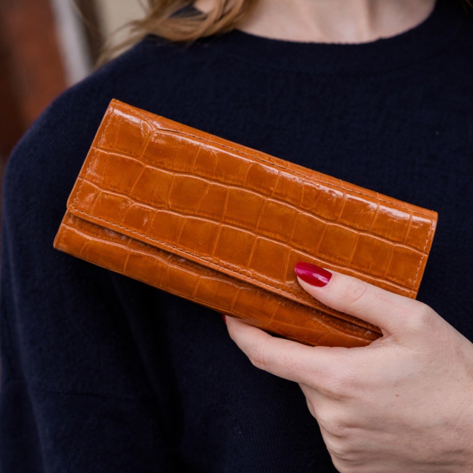 Portafoglio Cheval Firenze Cosmo Croc Cuoio