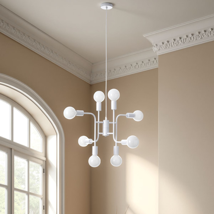 Suspension Tomasucci PAUL, en acier et métal, blanc, 59 × 59 × 43 cm