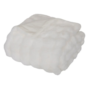 Plaid fausse fourrure 3D Zephy blanc 230x180cm