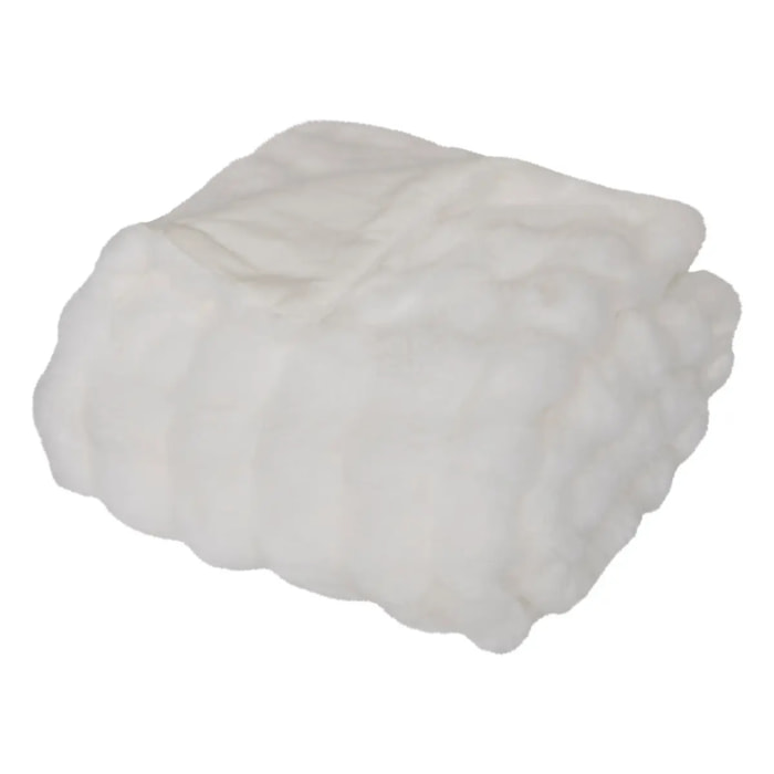 Plaid fausse fourrure 3D Zephy blanc 230x180cm