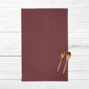 Pack de 2 torchons de cuisine 100% lin Bordeaux 45x70 cm