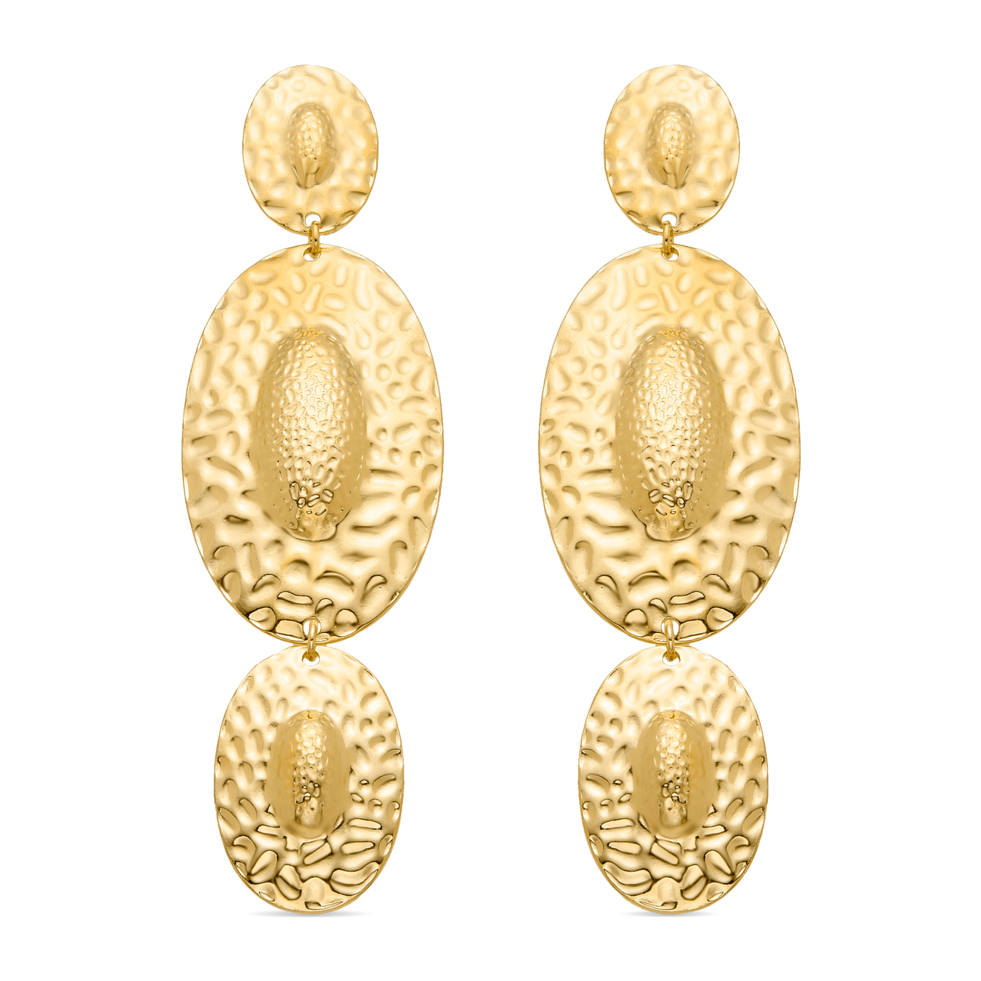 Pendientes Lux by Lux acabadoss en oro amarillo 18K