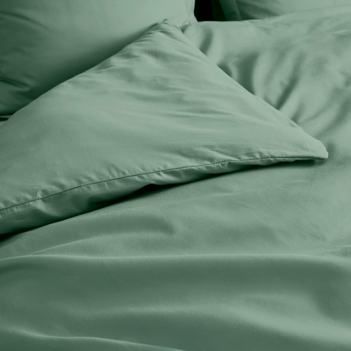 Housse de couette 100% Percale de Coton ORIGINE - Vert tilleul