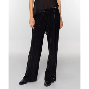 Pantalón fluido de mujer con lentejuelas