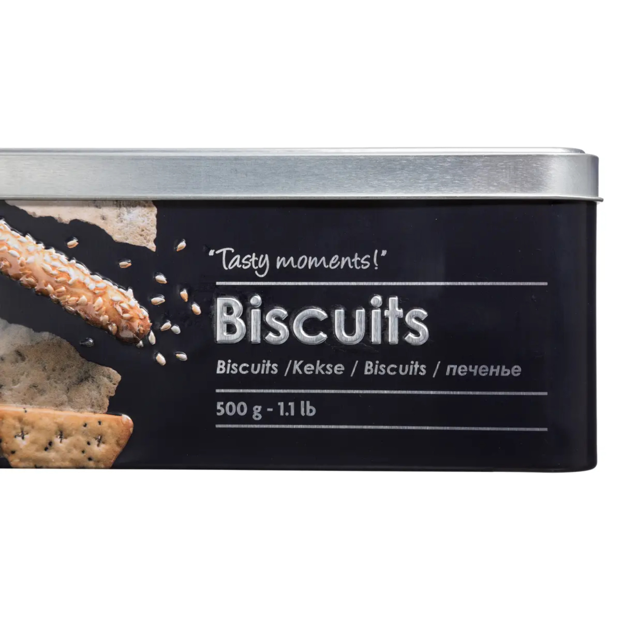 Boîte biscuits métal "Black Edition" noir