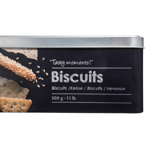 Boîte biscuits métal "Black Edition" noir