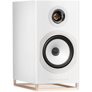 Enceinte bibliothèque active TRIANGLE Capella Blanc Sidéral
