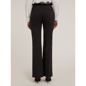 Motivi - Pantaloni flare in tessuto compatto - Nero