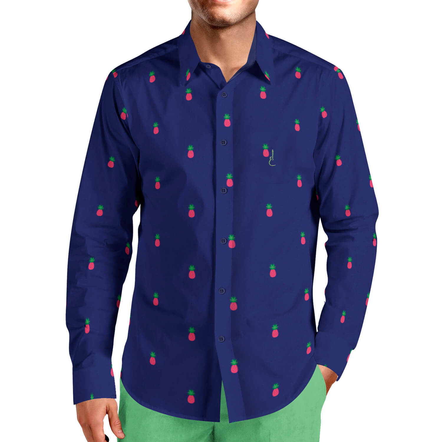 Puro Arte - Camisa Hombre - 100% Algodón Popelín - Piñas