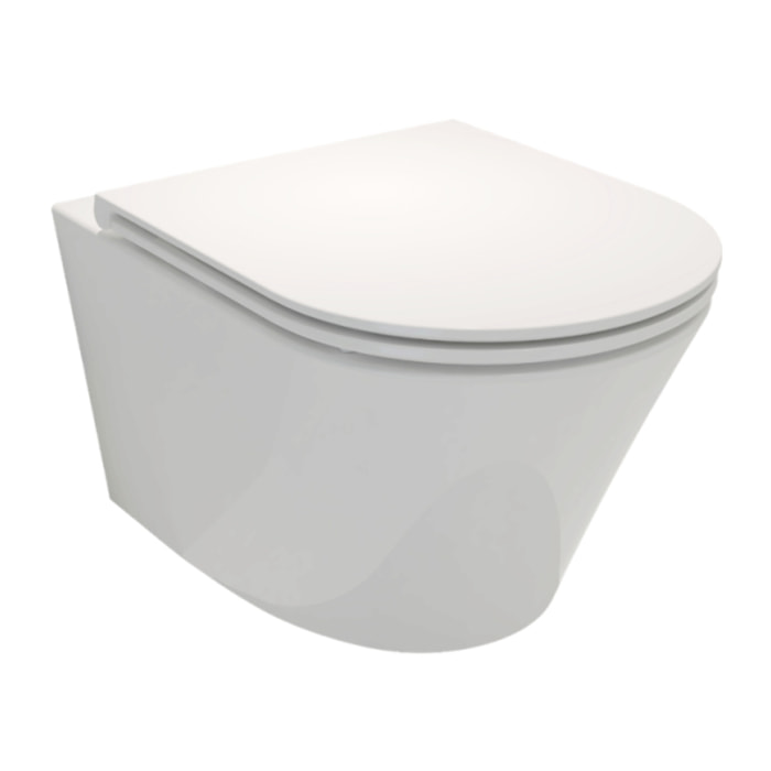 Cuvette WC suspendu sans bride Rodin+ avec abattant