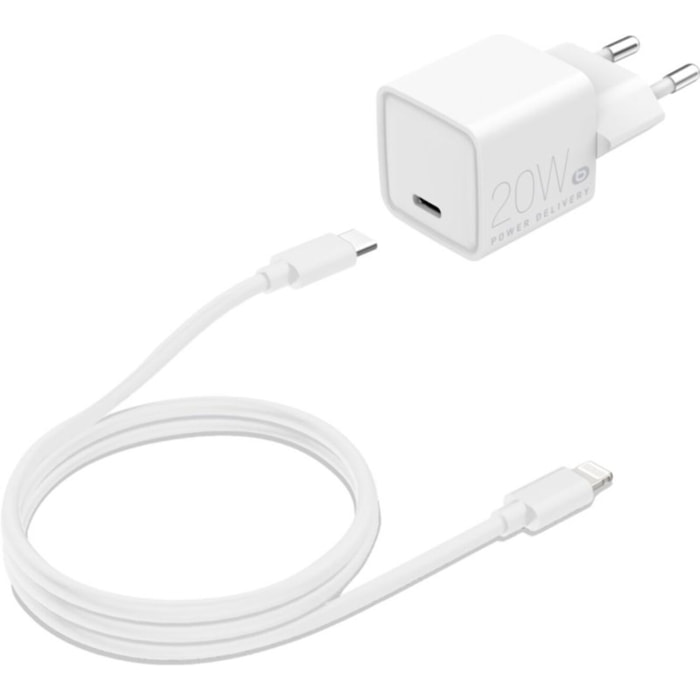 Chargeur + câble ESSENTIELB 20W charge rapide USB-C +Câble Lightning