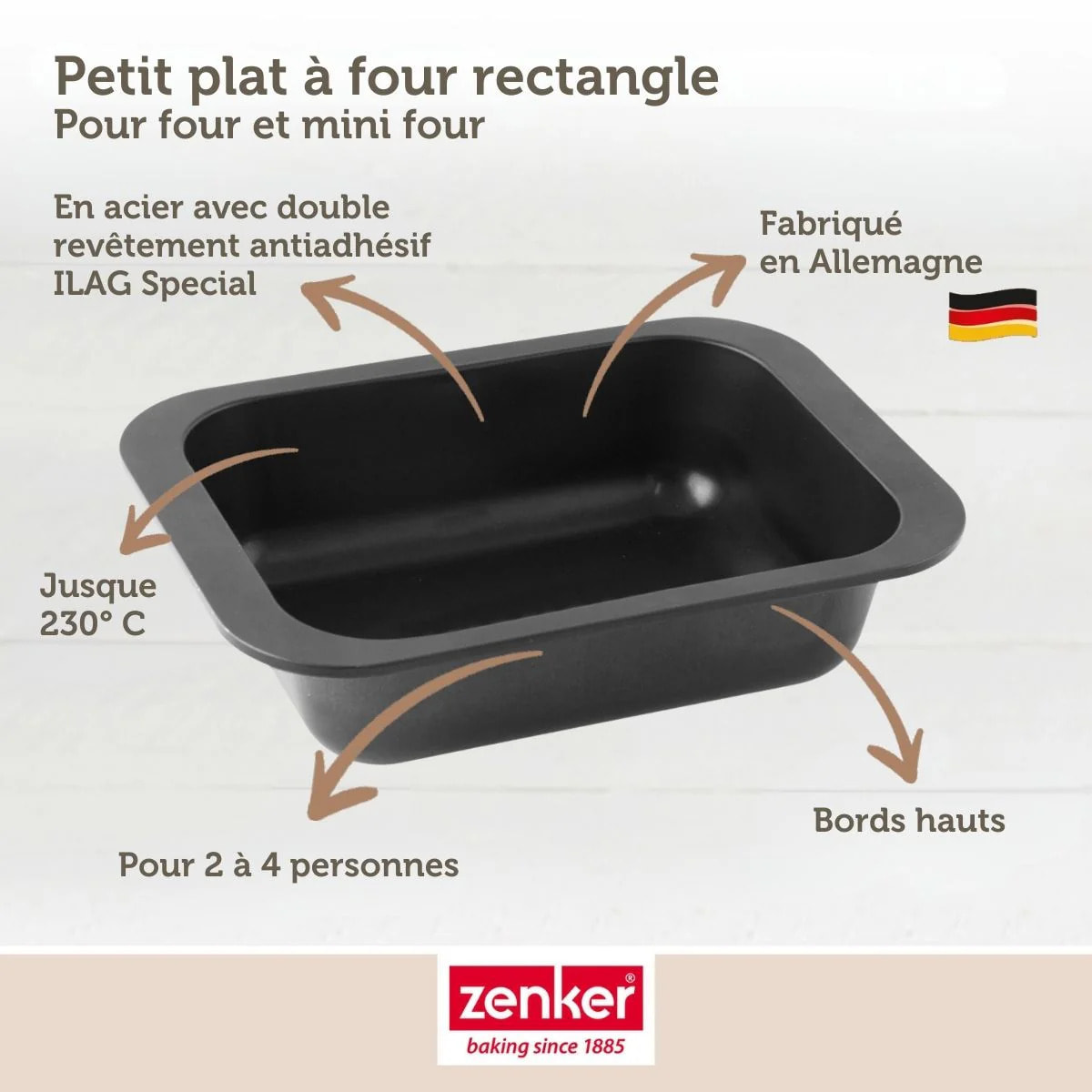 Plat à four 24 x 17,5 cm Zenker Spécial Cooking