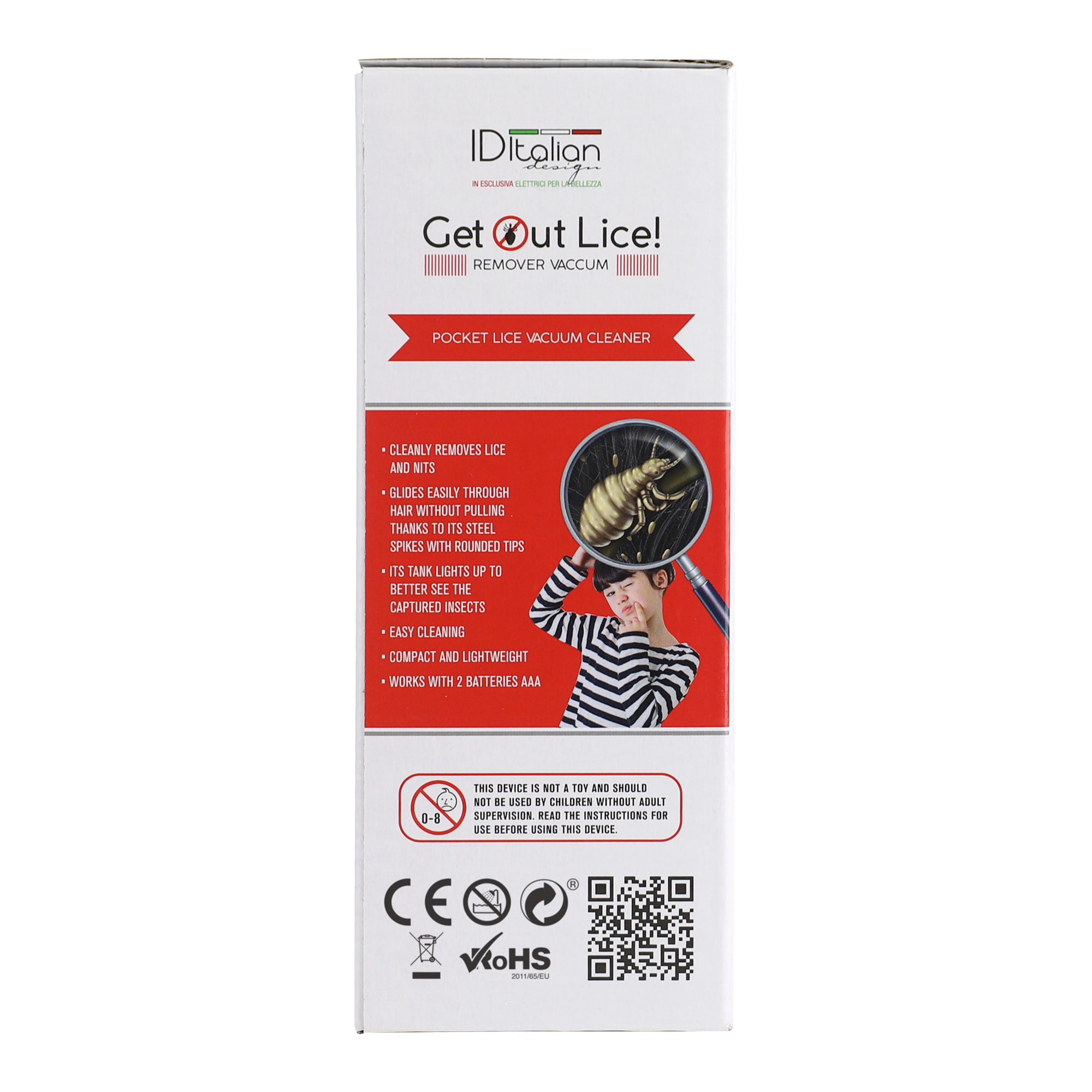 Peigne compact anti-poux à piles