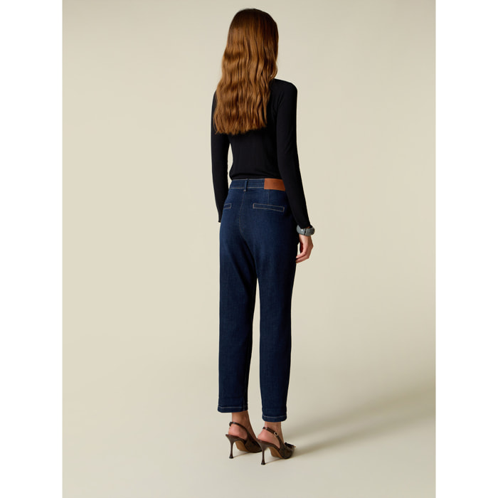 Oltre - Jeans chino in denim rinse - Blu