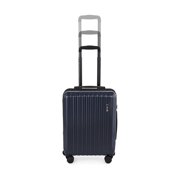 Valigia trolley "Hybrid luggage" con sacco sottovuoto - Blu scuro - 55x20x40 cm