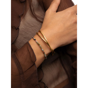 Bracciali Altea Dots Tourmaline Syra  in Acciaio Placcato Oro