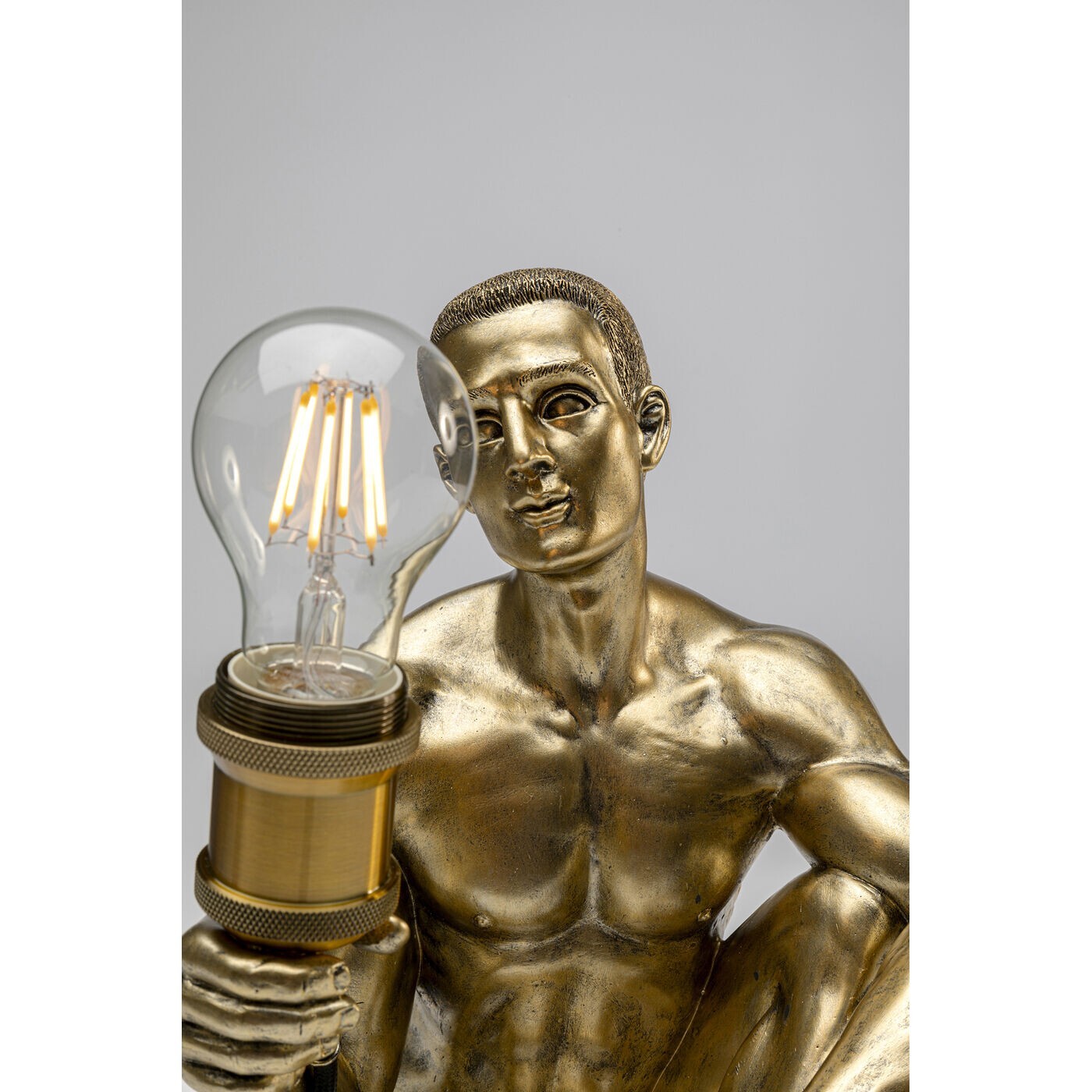 Lampe homme assis doré Kare Design