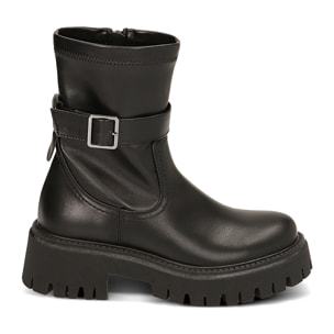 Botines de ciclista negros suaves, tacón de 5,5 cm
