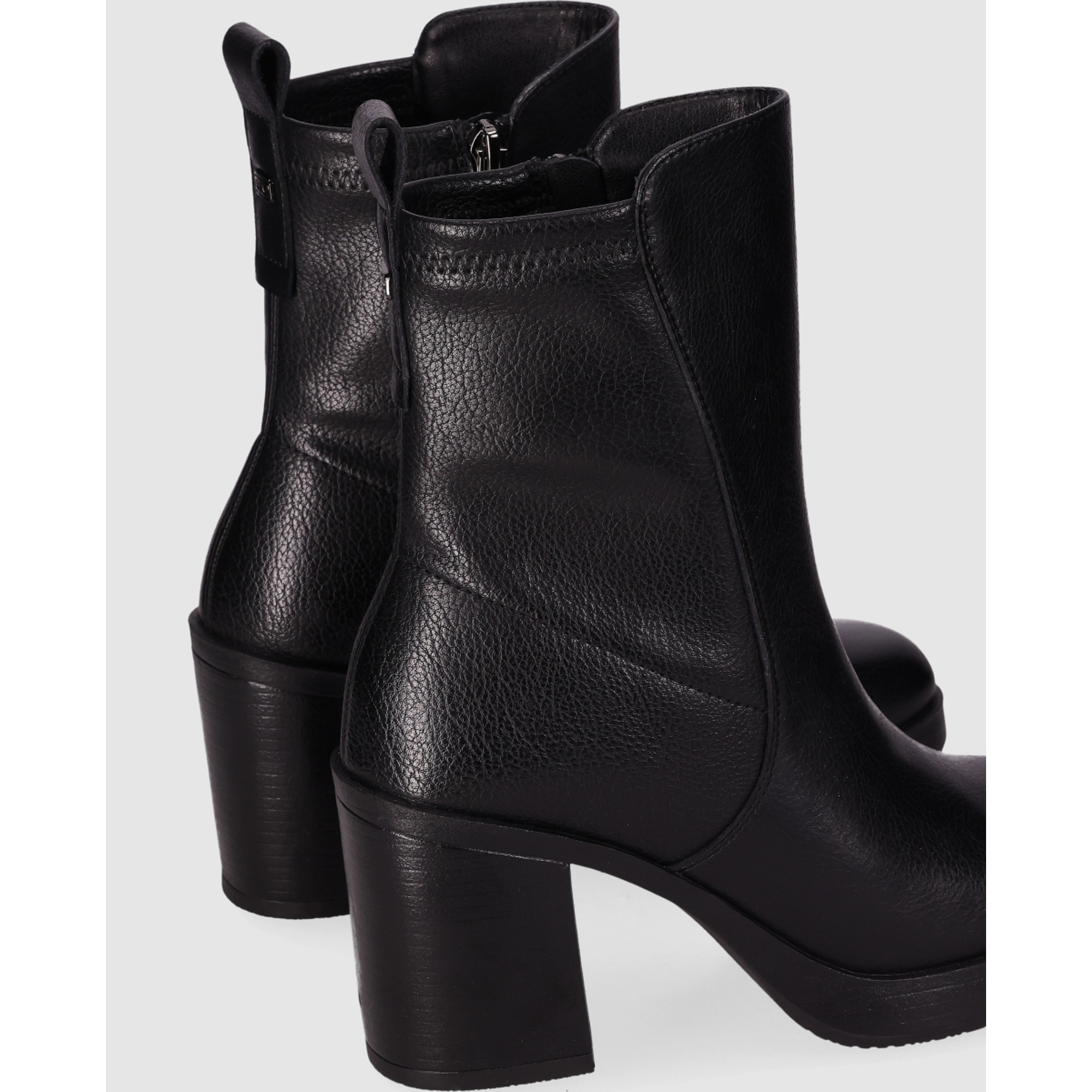 Botines de Piel - Negro - Tacón: 6 cm