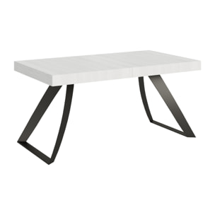 Table extensible 90x160/264 cm Proxy Frêne Blanc cadre Anthracite