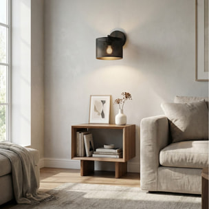 Lampada da parete LUX in acciaio nero opaco