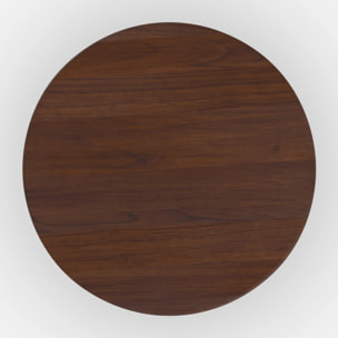 Table basse ronde en bois massif de mindi foncé D80 cm - Galia