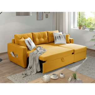 Astoria - canapé d'angle réversible - convertible avec coffre - style contemporain- 4 places - Jaune