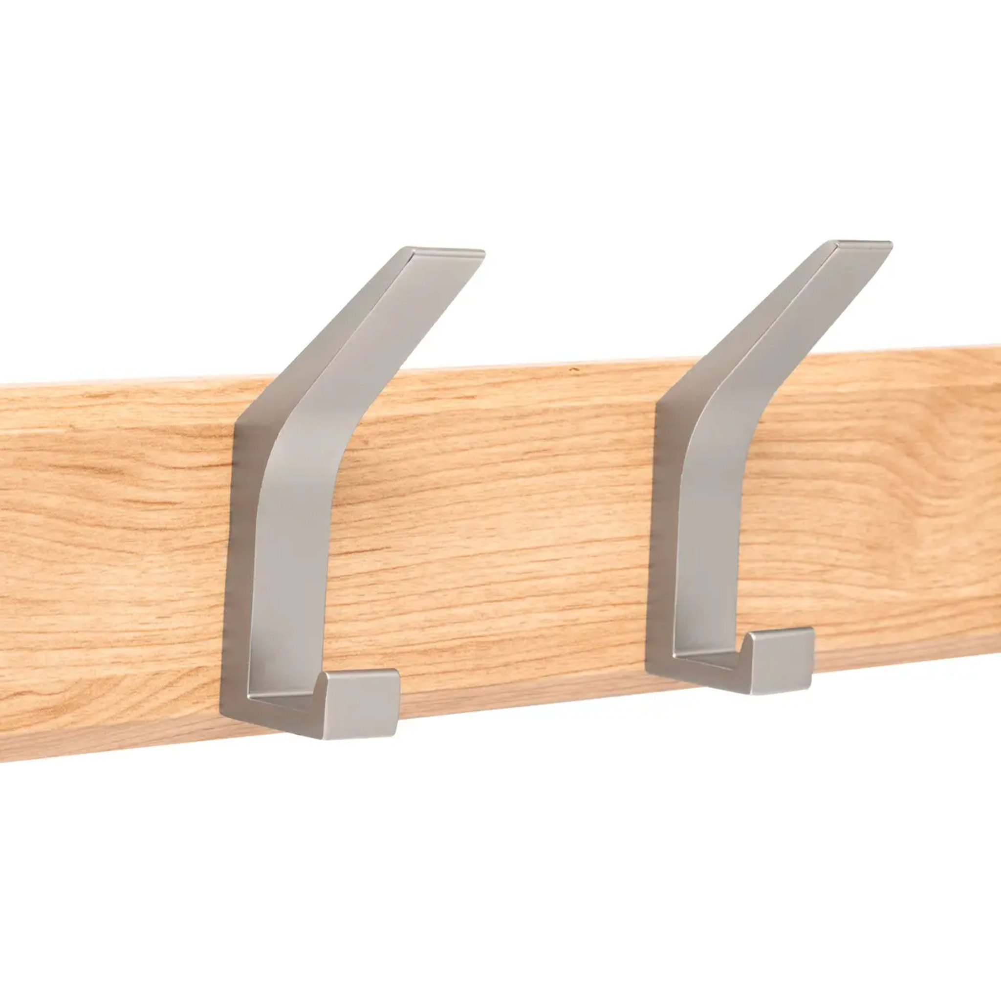 Patère Ziny 4 têtes L45cm bois clair gris