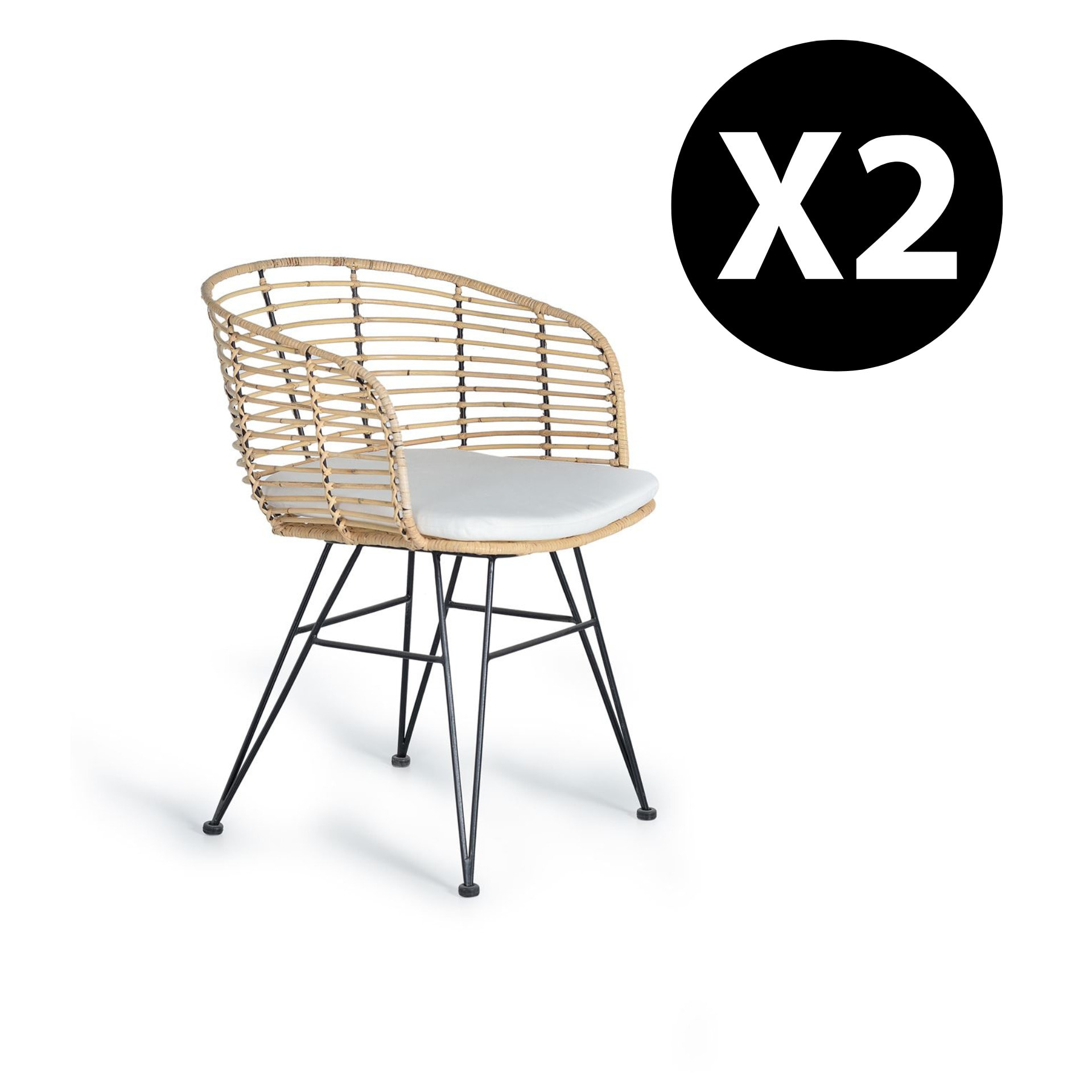 JUEGO DE 2 SILLAS 80x52x56