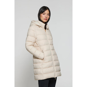 Abrigo Suzette ultralight beige con parche Rigby Go