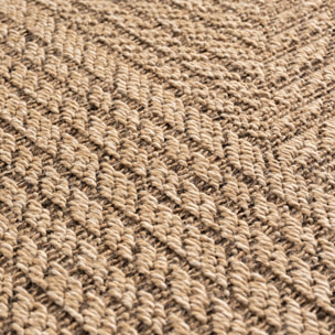 LINORA - Tapis intérieur/extérieur beige effet jute à motif graphique